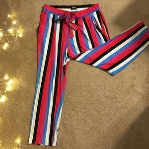 Striped ankle pants